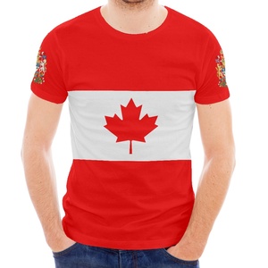 Chất Lượng Cao Casual Polyester Tops & Tees Canada Cờ Nước T Áo Sơ Mi Nhà Sản Xuất Mens Tùy Chỉnh Thăng Hoa In Áo Thun - Product Image 1