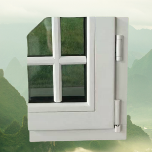 Ventana abatible de vidrio templado de triple panel de madera revestida de aluminio con rejilla y aleta de clavo para villas - Product Image 3