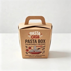 Boîte à pâtes, conteneur à nouilles italiennes, emballage en papier kraft jetable pour restaurants de pâtes - Product Image 3