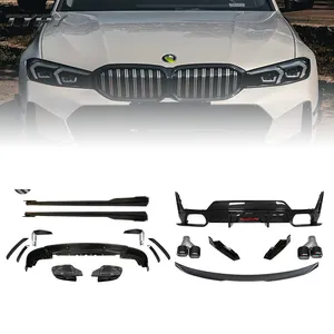 Perakitan aerodinamis tipe untuk BMW 3 Series G28 kit bodi serat karbon penutup cermin bibir depan rok samping Spoiler belakang