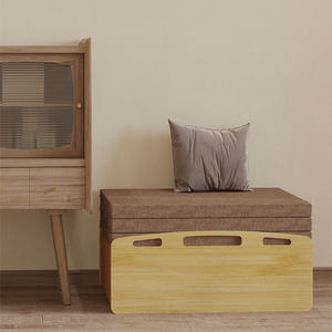 <span class=keywords><strong>Lit</strong></span> pliant élégant en papier kraft avec panneau latéral en bambou, structure en nid d'abeille, meubles en papier, meubles de chambre à coucher - Product Image 4