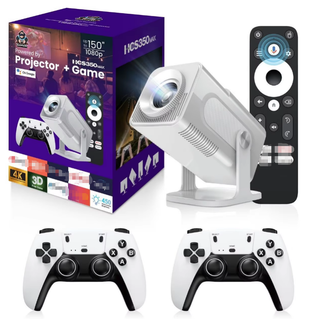 HCS350Max Game Projector 1G+8GB Android 11 Allwinner H713 720P 10000+ Games 180 Lumen Auto Smart WiFi Portable Gaming Console