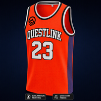 Maillot de basketball personnalisé par sublimation, séchage rapide, uniforme d'équipe, faible MOQ, respirant, avec logo, nom et numéro personnalisés