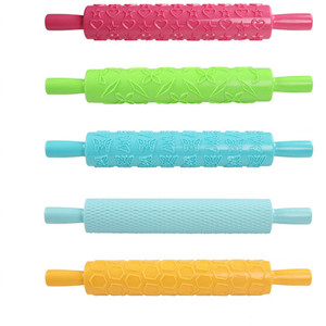 Nhiều Thiết Kế Chống Dính Kết Cấu Và Thanh Lăn Dập Nổi Trang Trí Bánh Có Hoa Văn Chốt Lăn Kẹo Mềm Bằng Nhựa - Product Image 4