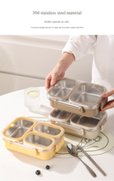 Boîte à lunch isotherme avec compartiments hermétiques anti-odeurs pour diviser les repas et conserver les aliments - Fabriquée en matériau SUS304