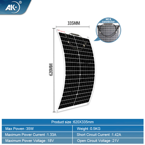 Panel Solar <span class=keywords><strong>AK</strong></span> <span class=keywords><strong>AK</strong></span>-35W de 35W y 18V Tipo N PERC con 21.5% de Eficiencia y Salida USB de 5V para Carga de Teléfonos Móviles - Product Image 3