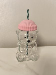 Bottiglia d'Acqua in Vetro a Forma di Orso con Cannuccia e Coperchio in Maglia, Riutilizzabile e Portatile per Bambini e Adulti - Product Image 3