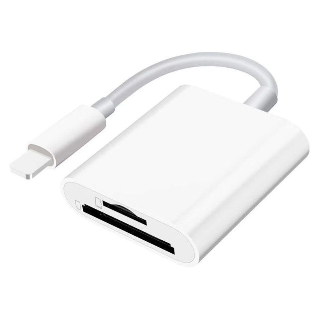 iPhone OTG Card Reader 3-in-1 SD/TF Adapter DC Output High-Speed Transfer for Mobile Phone Brand New