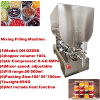 Remplisseuse semi-automatique pour confiture de fruits liquides en pâte Machine de remplissage pneumatique pour pâte liquide à trémie