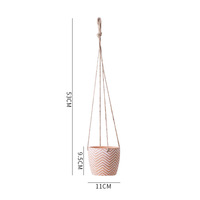 Jardinières murales en céramique avec corde en jute pour succulentes, cactus, herbes, petites plantes, décoration intérieure, cadeau