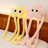 Peluche Étoile Rose à Longues Jambes - Jouet Artisanal Tendance pour Noël