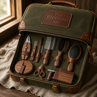 Peigne et brosse à picots manuels en bois massif brun de style antique pour chats, chiens et petits animaux – Fournitures de toilettage et de démêlage