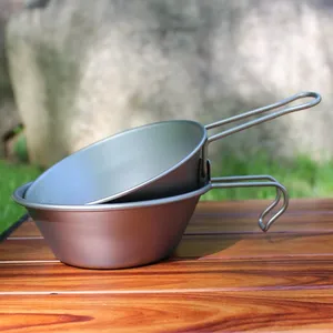 Vajilla Plegable de Aleación de Titanio Ecológica de 300 ml, Diseño <span class=keywords><strong>Sierra</strong></span>, para Acampar al Aire Libre, Picnic, Utensilios Portátiles Duraderos y Ligeros - Product Image 1