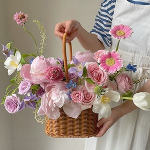 Cesto portaoggetti e vaso per fiori in PP effetto rattan ecologico per decorazioni casa e <span class=keywords><strong>giardino</strong></span>, matrimoni, hotel, picnic - Product Image 4