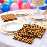 Serviettes en papier carrées à imprimé léopard pour fête d'anniversaire sur le thème du safari, lot de 20, pour la décoration de table de déjeuner