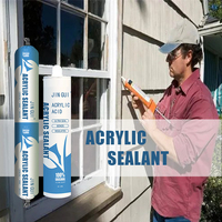 Scellant acrylique silicone à forte adhérence, fabricant professionnel, monocomposant, imperméable, pâte à calfeutrer pour verre, colle adhésive