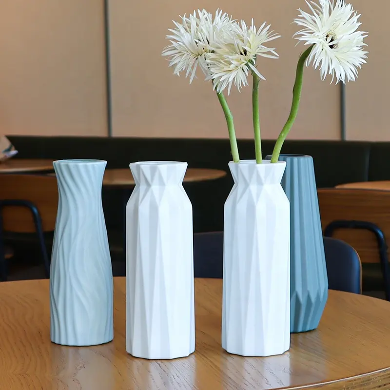 Kunststoff vasen Zylinder Kunststoff vase Hochzeit Nordic Style Office Home Decor Getrocknete Blumen Vase