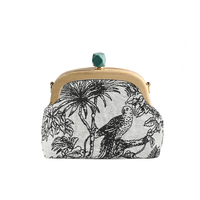 Sac à main et cadre de sac à main faits à la main en bois massif de 21cm Nolvo World avec fermoir à baiser vis en métal d'épissage de conception durable écologique