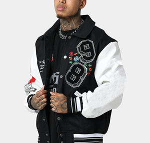 Patchs de broderie OEM Jaket Logo personnalisé Veste Letterman Baseball Streetwear Manteau Varsity Homme Vestes, Veste pour Homme - Product Image 1