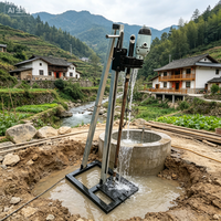 Foreuse électrique portative 2,5 kW à manivelle pour puits d'eau, profondeur 50 m, trépan 80 mm, petite machine de forage pour usage domestique et agricole