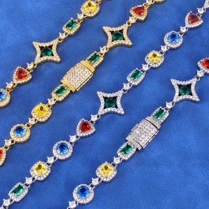 Bracelets personnalisés de style streetwear urbain, en argent S925, sertis de moissanite VVS1 et de pierres précieuses arc-en-ciel, bijoux rap bling-bling - Product Image 6