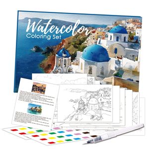 Set di 16 Fogli per Pittura a Freddo, Carta per Acquerello 100% Cotone, Blocco per <span class=keywords><strong>Colorare</strong></span> ad Acquerello per Adulti, Principianti, Artisti - Product Image 1