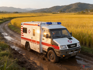 Ambulance diesel tout-terrain robuste 4x4 pour opérations de sauvetage en montagne et en forêt - Product Image 1