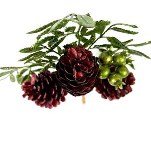 Высокое качество, 2345 искусственная сосна, украшение для дерева, красная сосновая шишка, зеленые ягоды, ветки для дома, Рождественский венок - Product Image 3