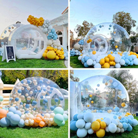 Maison à bulles dôme clair cour extérieure étanche Transparent gonflable bulle hôtel tente chambre avec Tunnel de 2m pour la fête de mariage