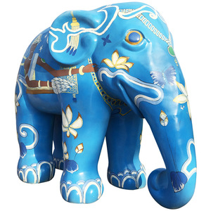 Sculpture d'éléphant en fibre de verre peinte, personnalisée, à poser au sol, faite à la main, pour les lieux touristiques et les applications commerciales - Product Image 5