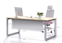 Bureau de direction en forme de L de haute qualité sur mesure en gros, CE0/CEO/Gestionnaire, bureau de bureau moderne de luxe avec plateau en bois blanc modulaire
