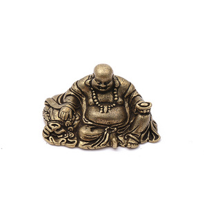 Pendentif en laiton en forme de Bouddha, breloque thématique pour la maison, porte-clés Feng Shui, ornement artisanal portable, religion bouddhiste, cadeau unisexe - Product Image 5