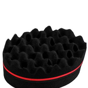 Éponge en <span class=keywords><strong>mousse</strong></span> noire pour cheveux bouclés, à double face, effet vague, pour hommes, avec logo personnalisé gravé, compatible froid, imprimée en usine, pour usage domestique - Product Image 4