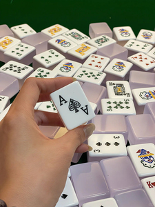 Tuiles de Mahjong et de <span class=keywords><strong>Poker</strong></span> Américain en Acrylique de Luxe Moderne, Pliables et Portables, Gravées sur Mesure, Marque Jiangpai, pour 4 Joueurs, avec Finition Polie à la Main - Product Image 5