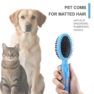Peigne multifonctionnel 2-en-1 pour animaux de compagnie <span class=keywords><strong>Brosse</strong></span> de toilettage pour animaux de compagnie Peigne autonettoyant pour chiens et chats <span class=keywords><strong>Brosse</strong></span> à poils Outil de toilettage essentiel pour animaux de compagnie - Product Image 2