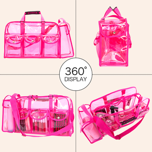 Trousse de Maquillage Professionnelle en PVC Transparent – Organisateur de Maquillage, Sac de Voyage en Vinyle Transparent avec Poches Externes - Product Image 2