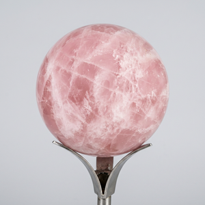 Esfera pulida de cuarzo rosa, decoración para el hogar, forma circular de piedra semipreciosa - Product Image 1