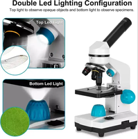 Monocular Microscope for Students 40X-2000X Magnification Microscopes for Beginners with Dual LED Illumination Phone Adapter
