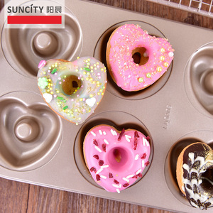 Suncity Donut Mold 6 Cavity Non Stick Flower Shape Baking Pan For Making Donuts Gold Color Oven Safe - Product Image 3