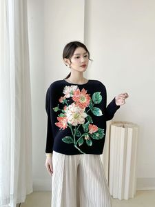 Camiseta Elegante de Manga Larga para Mujer, Estilo Coreano, Casual, Ecológica, Transpirable, Antibolitas, Tejido Plisado, 100% Poliéster - Product Image 4