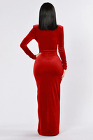 Vestido ajustado de manga larga con abertura alta, estilo europeo y americano, para mujer, recién llegado.