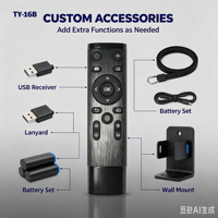 Control Remoto Universal Anti-Golpes de Código Fijo KEYUAN TY-16B para Televisores LED Inteligentes con Material ABS y Alcance de 20m