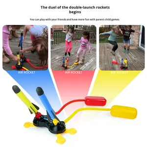 Jouet volant interactif pour sports de plein air pour enfants lancement de pied de fusée en plastique léger avec pompe à air pour parents et enfants - Product Image 3