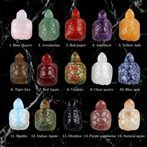 Mixed Crystal <strong>Stone</strong> Tortoise Turtle Animal Carvings Gemstone Healing <strong>Jade</strong> Crystal Rose Quartz Turtle for Gift - Product Image 5