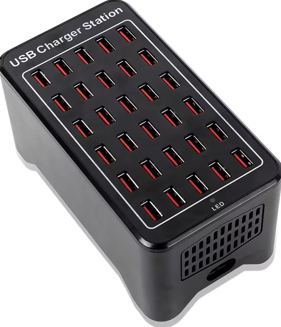 Wholesale 150w High Power Fast 10 15 20 25 30 Ports Multi Charger Desktop Fast Smart Usb Charging Station HXEU001