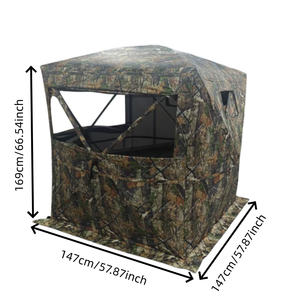 270 °   Tente de chasse transparente en tissu Oxford, abri de <span class=keywords><strong>camping</strong></span> imperméable, tente camouflage pop-up pour la chasse au dinde, au cerf et au loup - Product Image 5
