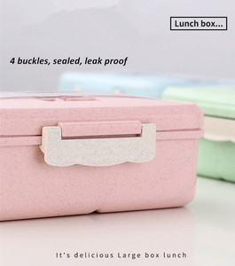 SANS BPA Alimentaire À <span class=keywords><strong>3</strong></span> <span class=keywords><strong>Compartiments</strong></span> Boîte À <span class=keywords><strong>Bento</strong></span> Étanche Écologique En Plastique de Paille De Blé De <span class=keywords><strong>Bento</strong></span> Boîte À Lunch Avec Cuillère Et Support de Téléphone - Product Image 5