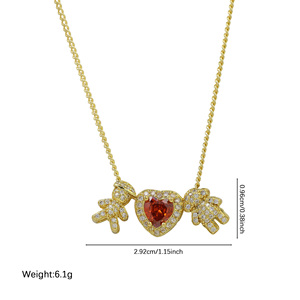 Collar con Colgante de Latón en Forma de Corazón con Piedras de Nacimiento de 12 Meses, Chapado en Oro de 18K, para Niños <span class=keywords><strong>y</strong></span> Niñas, Regalo para el Día de San Valentín, Festival de <span class=keywords><strong>la</strong></span> <span class=keywords><strong>Amistad</strong></span> - Product Image 5