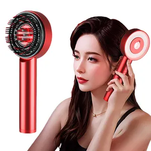 custom logo high frequency vibration Red Light Therapy EMS Microcurrent Head Massage Spa electric scalp massager