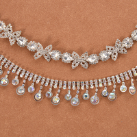 Vente en gros plus de styles de chaîne en métal avec perles de cristal en pierre et strass